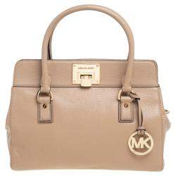 Pre Owned MICHAEL Michael Kors Beige Leather Astrid Satchel