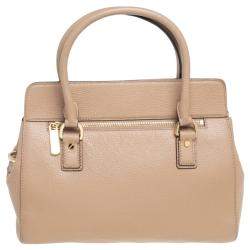 Pre Owned MICHAEL Michael Kors Beige Leather Astrid Satchel