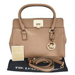 Pre Owned MICHAEL Michael Kors Beige Leather Astrid Satchel