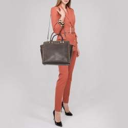 Pre Owned MICHAEL Michael Kors Dark Brown Saffiano Leather Large Selma Tote