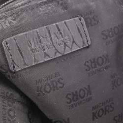 Pre Owned MICHAEL Michael Kors Back Python Embossed Laminated Suede Open Tote