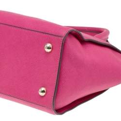 Pre Owned حقيبة يد توتس مايكل مايكل كورس سيلما كبيرة جلد سافيانو فوشيا كبيرة