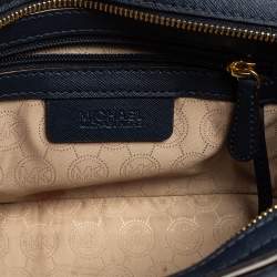 Pre Owned MICHAEL Michael Kors Navy Blue Leather Small Selma Crossbody Bag