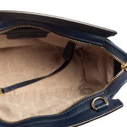 Pre Owned MICHAEL Michael Kors Navy Blue Leather Small Selma Crossbody Bag