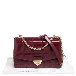 Pre Owned MICHAEL Michael Kors Quilted Burgundy Leather Soho Shoulder Bag