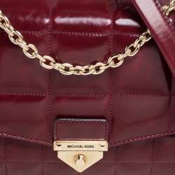 Pre Owned MICHAEL Michael Kors Quilted Burgundy Leather Soho Shoulder Bag