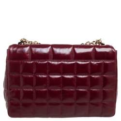 Pre Owned MICHAEL Michael Kors Quilted Burgundy Leather Soho Shoulder Bag