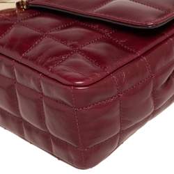 Pre Owned MICHAEL Michael Kors Quilted Burgundy Leather Soho Shoulder Bag