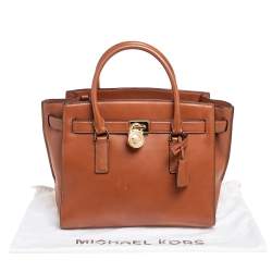Pre Owned MICHAEL Michael Kors Tan Leather East/West Hamilton Tote
