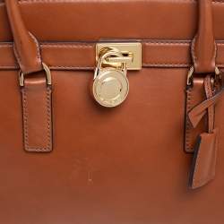 Pre Owned MICHAEL Michael Kors Tan Leather East/West Hamilton Tote