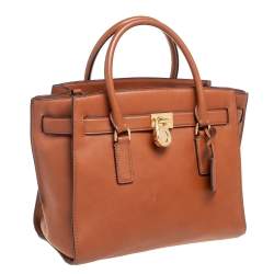 Pre Owned MICHAEL Michael Kors Tan Leather East/West Hamilton Tote