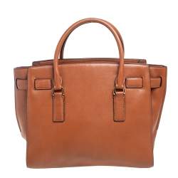 Pre Owned MICHAEL Michael Kors Tan Leather East/West Hamilton Tote