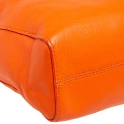 Pre Owned MICHAEL Michael Kors Orange Leather Large Jet Set Tote