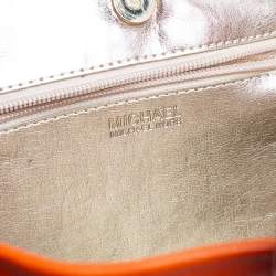 Pre Owned MICHAEL Michael Kors Orange Leather Large Jet Set Tote