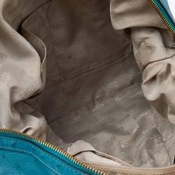 Pre Owned MICHAEL Michael Kors Blue Ostrich Embossed Leather Tote