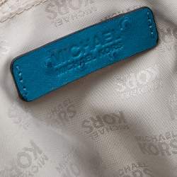 Pre Owned MICHAEL Michael Kors Blue Ostrich Embossed Leather Tote