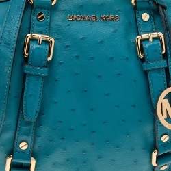 Pre Owned MICHAEL Michael Kors Blue Ostrich Embossed Leather Tote