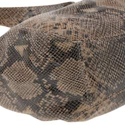 MICHAEL Michael Kors Brown Python Embossed Leather Hobo