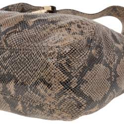 MICHAEL Michael Kors Brown Python Embossed Leather Hobo