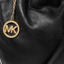 Pre Owned MICHAEL Michael Kors Black Soft Leather Jet Set Chain Hobo