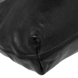 Pre Owned MICHAEL Michael Kors Black Soft Leather Jet Set Chain Hobo