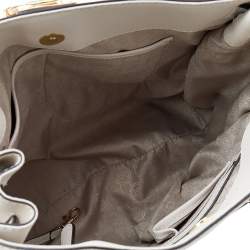 Pre Owned MICHAEL Michael Kors Off White Leather Large Hamilton North South Tote