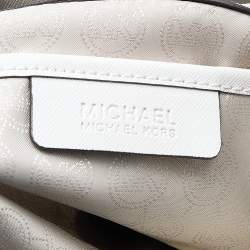 Pre Owned MICHAEL Michael Kors Off White Leather Large Hamilton North South Tote