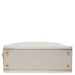 Pre Owned MICHAEL Michael Kors Off White Leather Large Hamilton North South Tote