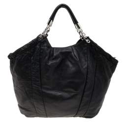 Pre Owned MICHAEL Michael Kors Black Soft Leather Hobo