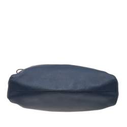 Pre Owned MICHAEL Michael Kors Navy Blue Saffiano Leather Large Jet Set Tote