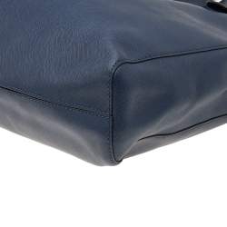 Pre Owned MICHAEL Michael Kors Navy Blue Saffiano Leather Large Jet Set Tote