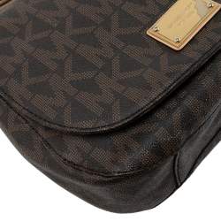 Pre Owned MICHAEL Michael Kors Brown Signature Coated Canvas Shoulder Bag