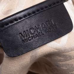 Pre Owned MICHAEL Michael Kors Black Leather ID Chain Hobo