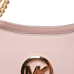 Pre Owned MICHAEL Michael Kors Pink Saffiano Leather Jet Set Travel Chain Tote