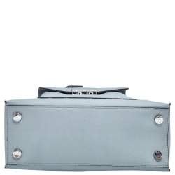 Pre Owned MICHAEL Michael Kors Light Grey Saffiano Leather Medium Bridgette Tote