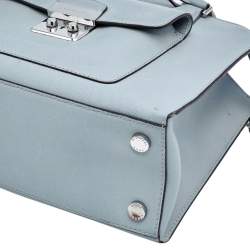 Pre Owned MICHAEL Michael Kors Light Grey Saffiano Leather Medium Bridgette Tote