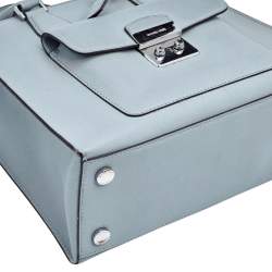 Pre Owned MICHAEL Michael Kors Light Grey Saffiano Leather Medium Bridgette Tote