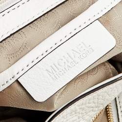 Pre Owned MICHAEL Michael Kors White Leather Jet Set Chain Shoulder Bag