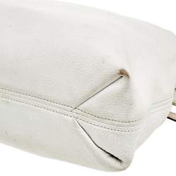 Pre Owned MICHAEL Michael Kors White Leather Jet Set Chain Shoulder Bag