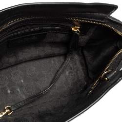 Pre Owned MICHAEL Michael Kors White/Black Leather Small Selma Shoulder Bag