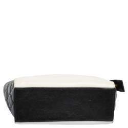 Pre Owned MICHAEL Michael Kors White/Black Leather Small Selma Shoulder Bag