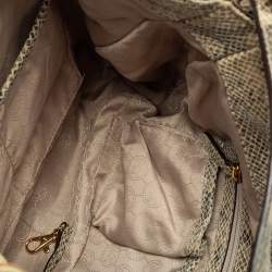 مملوكة مسبقًا Michael Michael Kors Beige/Black Python Effect Leather Fulton Hobo