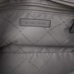 Pre Owned MICHAEL Michael Kors Grey Leather Studded Small Selma Crossbody Bag