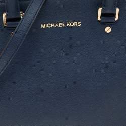 Pre Owned MICHAEL Michael Kors Blue Leather Large Selma Tote