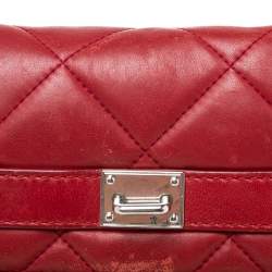 Pre Owned حقيبة كتف مايكل مايكل كورس صالون جلد مبطن أحمر