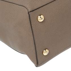 مملوكة مسبقًا MICHAEL Michael Kors Dark Beige Saffiano Leather Jet Set Travel Tote