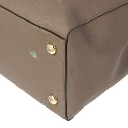 مملوكة مسبقًا MICHAEL Michael Kors Dark Beige Saffiano Leather Jet Set Travel Tote