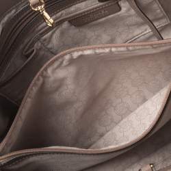 مملوكة مسبقًا MICHAEL Michael Kors Dark Beige Saffiano Leather Jet Set Travel Tote