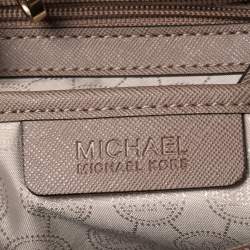 مملوكة مسبقًا MICHAEL Michael Kors Dark Beige Saffiano Leather Jet Set Travel Tote