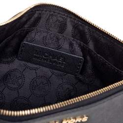 Pre Owned MICHAEL Michael Kors Black Leather Jet Set Wristlet Pochette
